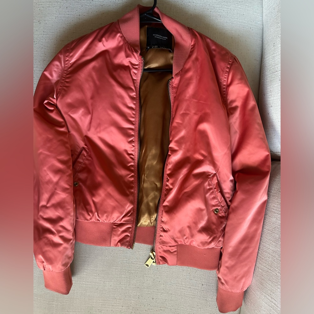 Scotch & Soda Salmon Pink Bomber Jacket
